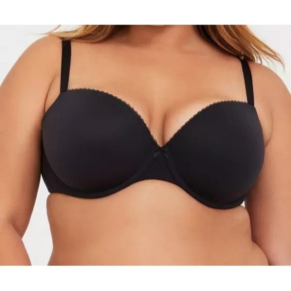 Torrid Curve Body Plunge Lightly Lined Convertible Bra Black 44DD